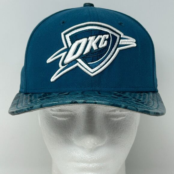 Oklahoma City Thunder Hat Baseball Cap New Era 59Fifty Aqua Blue Fitted 7 1/8 - Picture 2 of 9